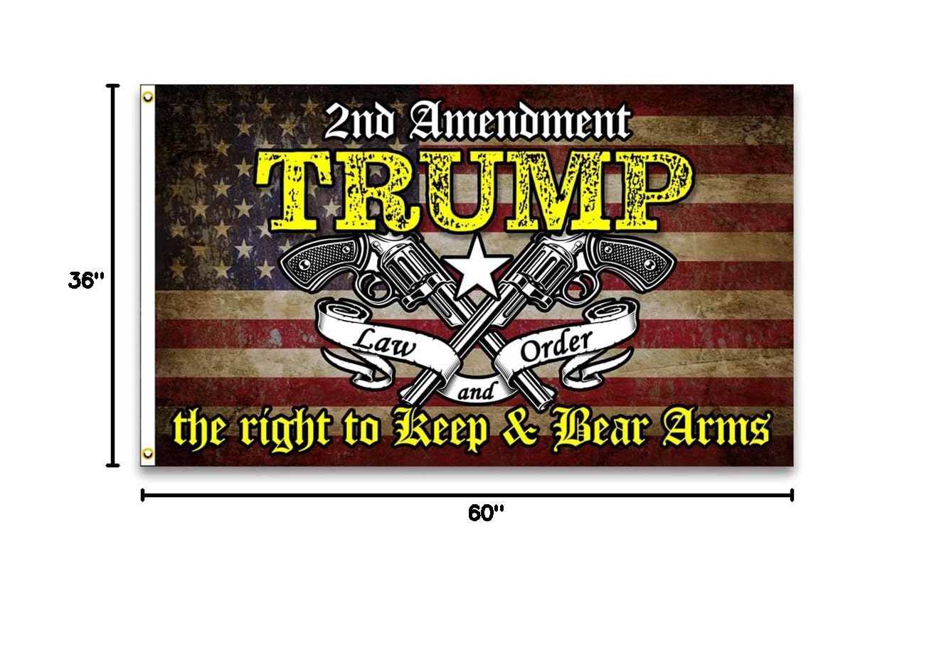 2nd Amendment 3x5ft Premium Polyester Flag - Made in USA - Patriotic Gun Rights Banner for Outdoor & Indoor Display, Political Rallies & American Pride Decor