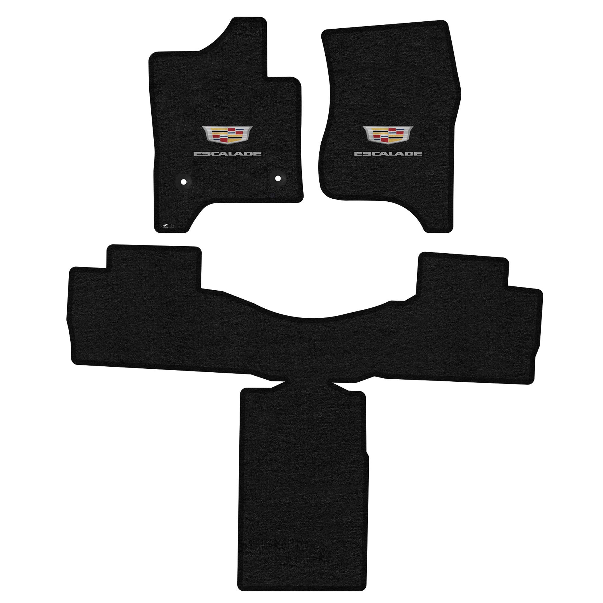 Premium Custom-Fit Carpeted Floor Mats for Cadillac Escalade 2015-2020 - Luxury Car Floor Liners with Centered Large Emblem (Charcoal, 3-Piece Set) | Perfect for Daily Commuting, Road Trips & Protecting Your Vehicle Interior