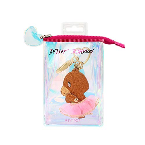 Betsey Johnson Orange Glitter Bear Tutu Movable Keychain - Cute Bag Charm for Women & Girls | Perfect for Handbags, Backpacks, Gift Giving & Party Favors