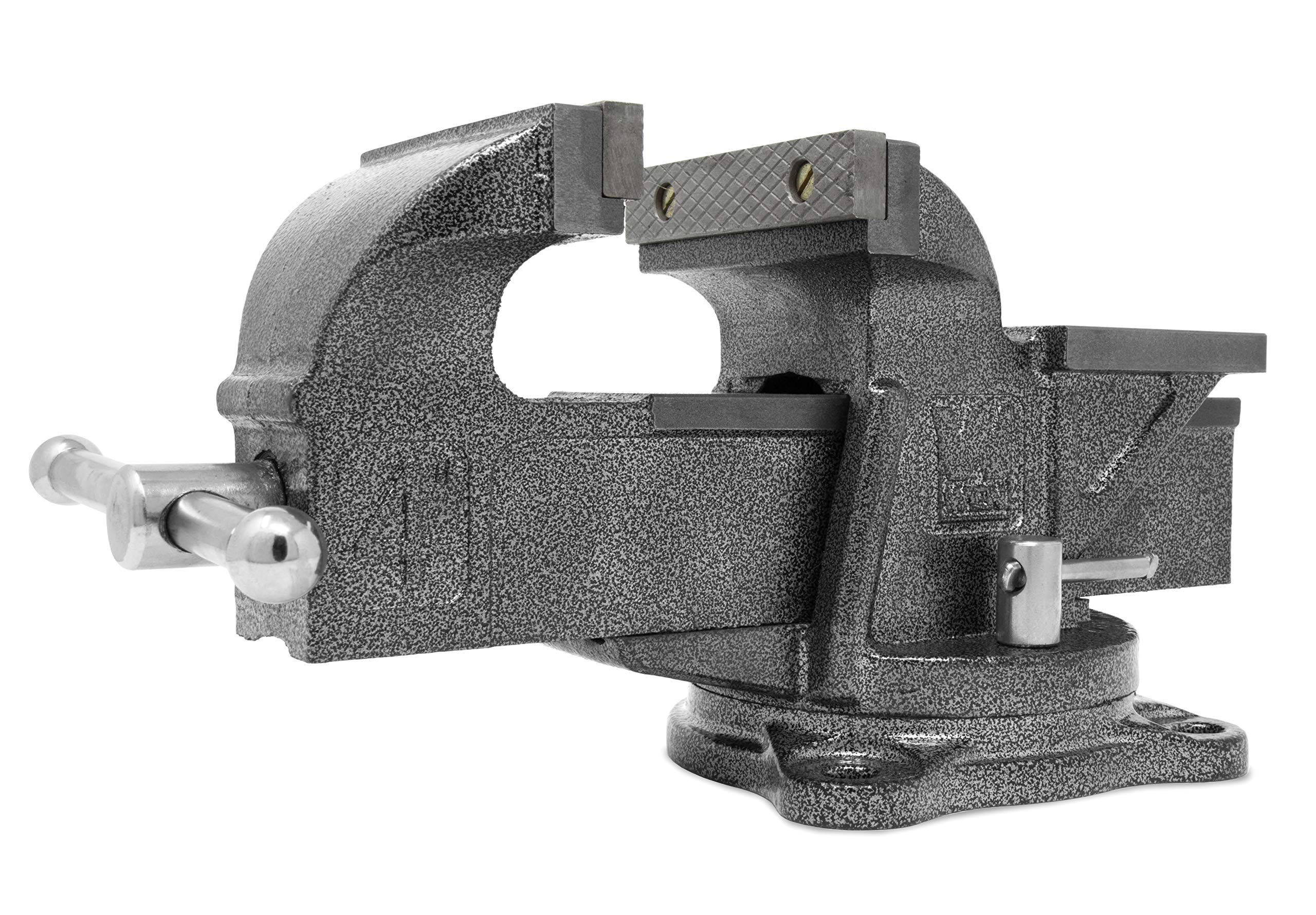 4-Inch WEN Cast Iron Bench Vise with Swivel Base - Heavy Duty Workbench Clamp for Woodworking, Metalworking & DIY Projects