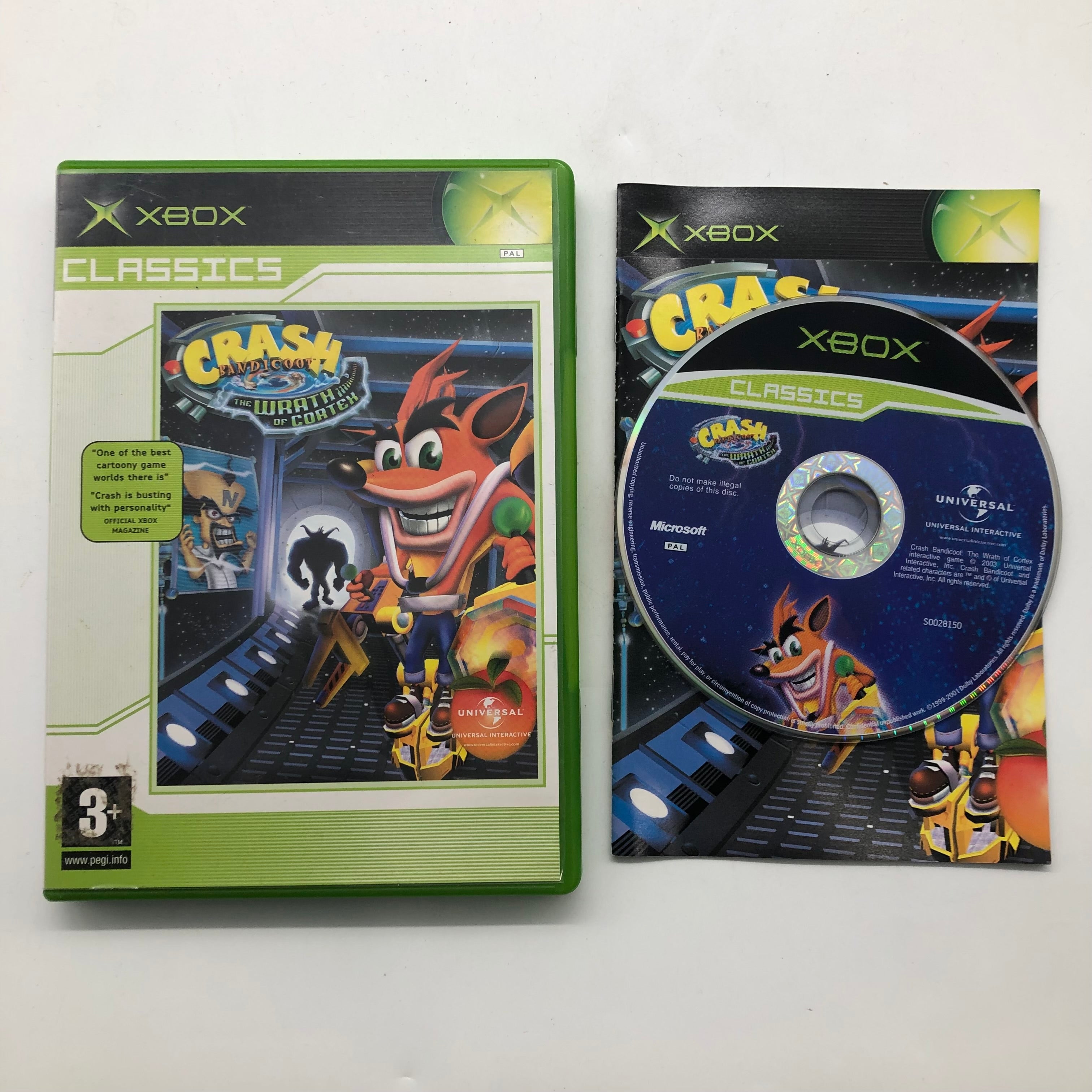 Original Crash Bandicoot The Wrath of Cortex Xbox Game with Manual - PAL Version - Perfect for Retro Gaming & Xbox Classic Console Collectors