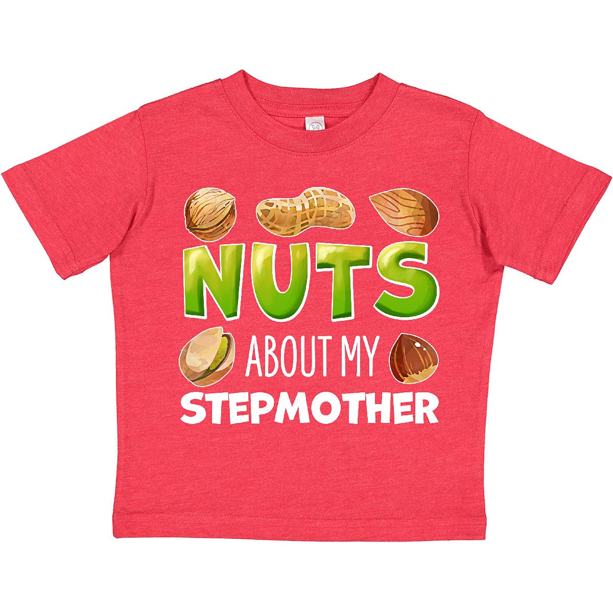 Inktastic Nuts About My Stepmother Peanut Almond Pistachio Toddler T-Shirt - Funny Family Gift for Stepmoms, Kids & Toddlers - Perfect for Mother's Day, Birthdays & Family Reunions