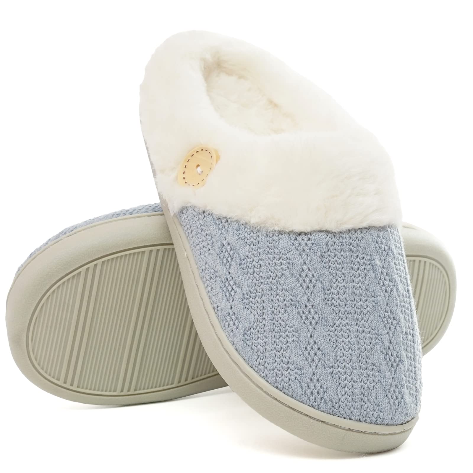 NANATREE Women's Memory Foam House Slippers - Cozy Fuzzy Indoor Slippers with Plush Furry Lining for Warmth & Comfort - Perfect for Bedroom, Lounge & Home Relaxation