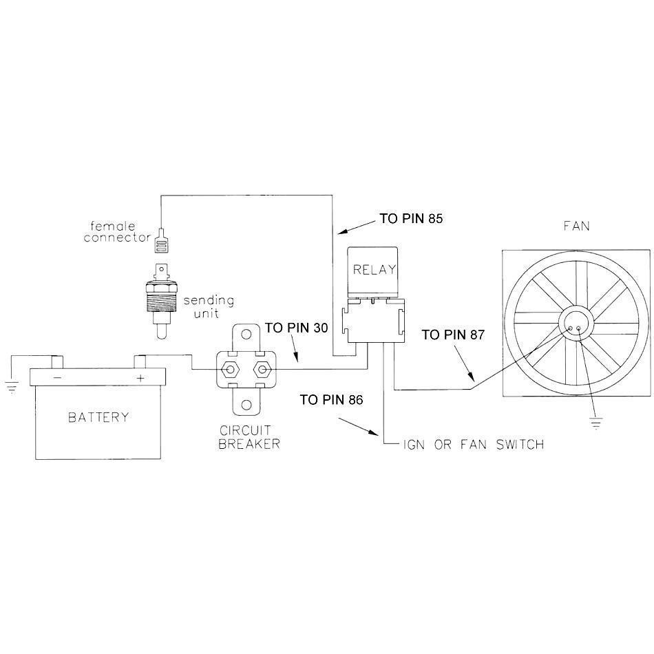 Dual Electric Fan Ground Thermostat Temperature Switch Relay Wiring Harness Kit - Perfect for Automotive Cooling Systems & Radiator Fan Upgrades