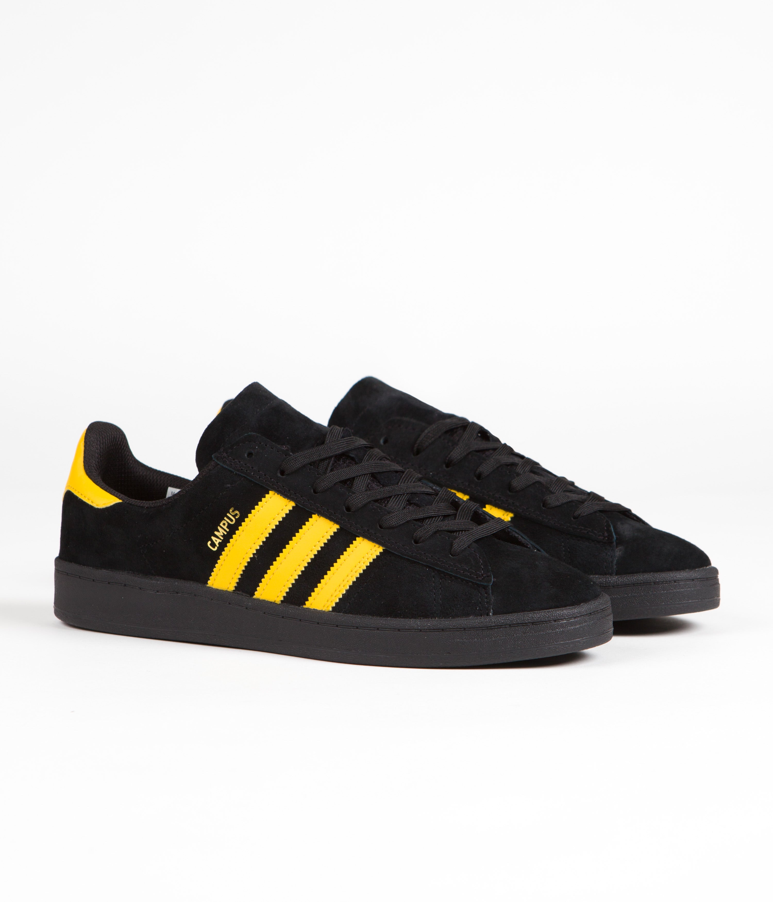 Adidas Campus Adv Sneakers for Men & Women - Core Black / Bold Gold / Core Black - Casual Streetwear Shoes for Everyday Wear & Urban Fashion