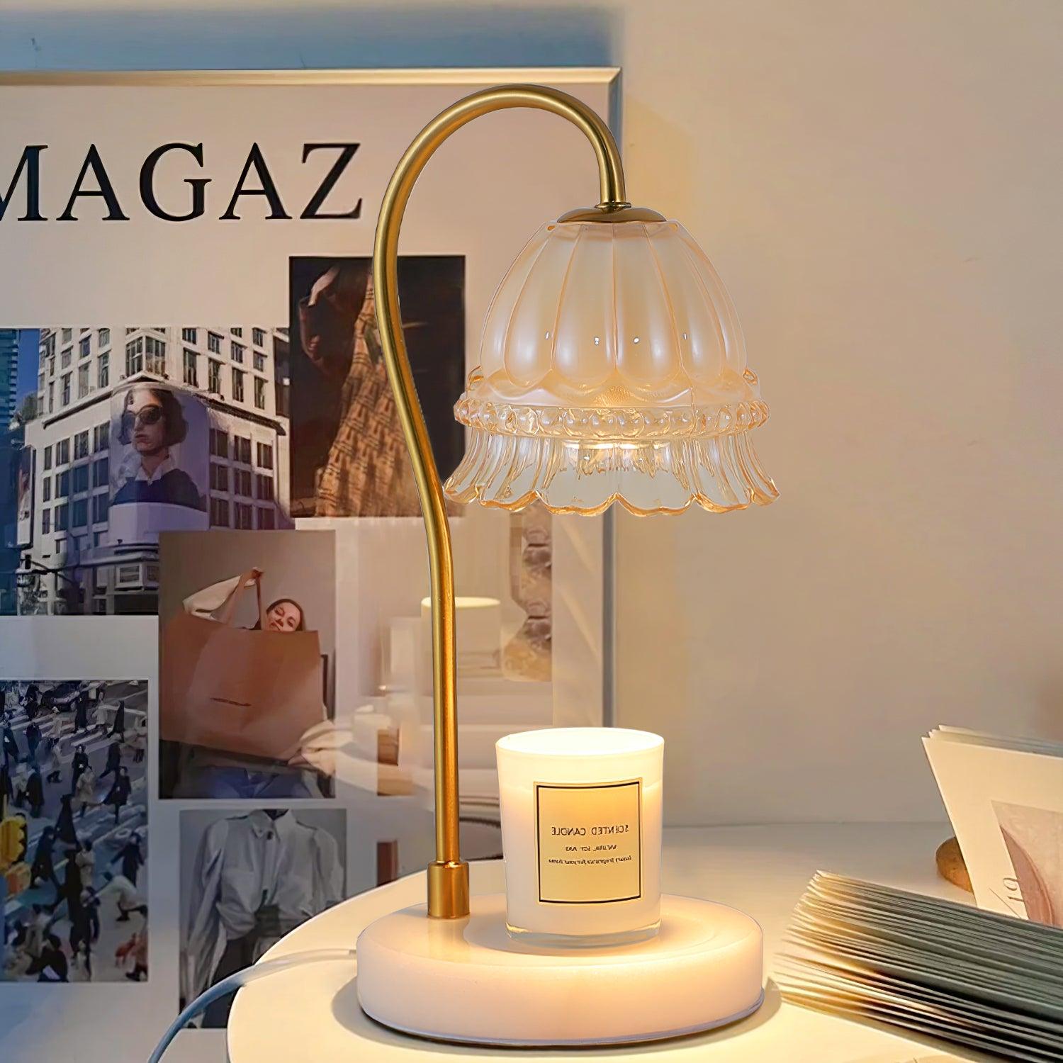Lily Marble Warmer Table Lamp - Elegant Aromatherapy Diffuser for Home, Office & Spa - Perfect for Relaxation, Meditation & Mood Lighting