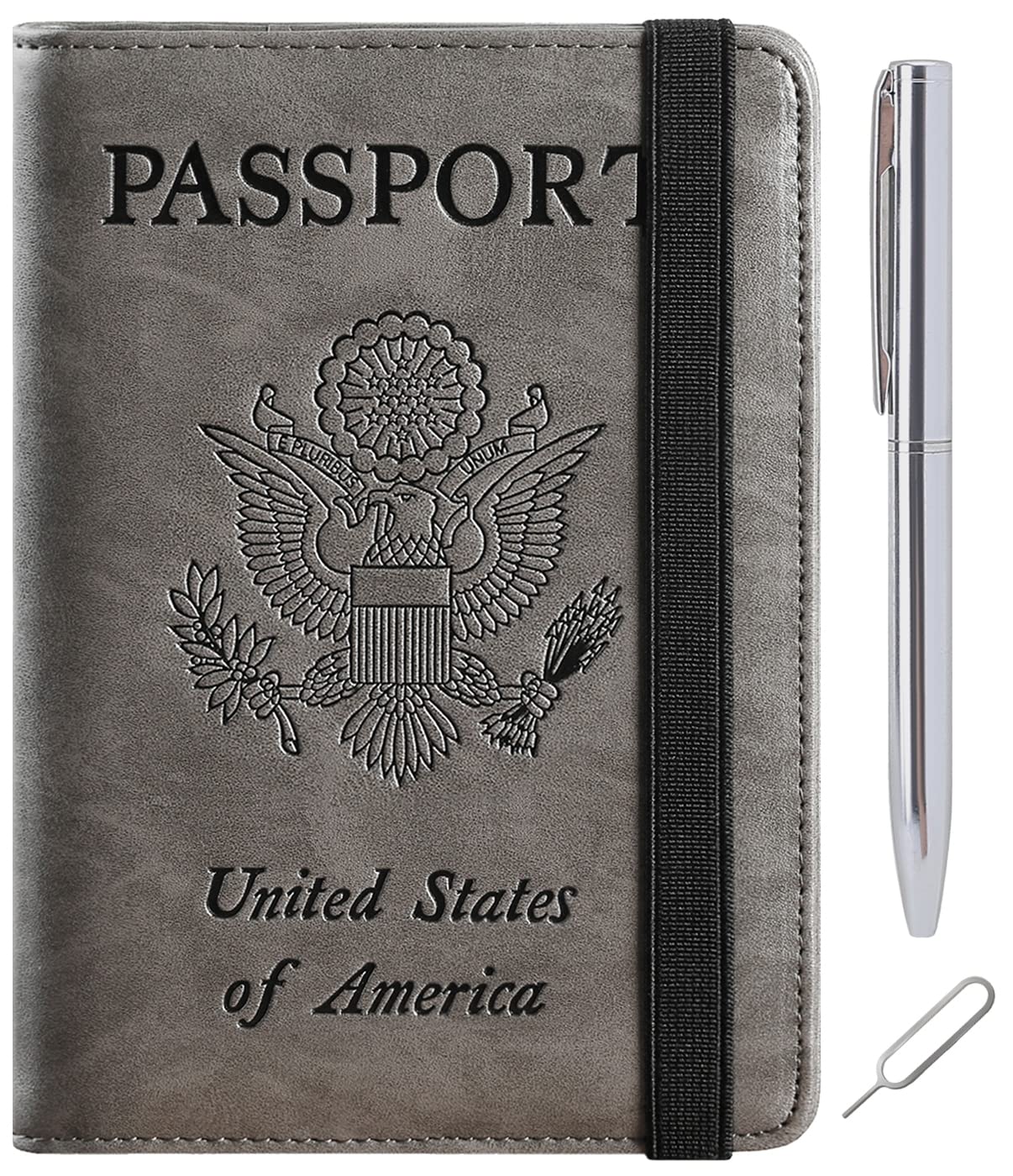 Premium RFID Blocking Leather Passport Holder & Travel Wallet - Secure Card Case for Women & Men (113# Grey) | Perfect for International Travel, Business Trips & Daily Commute