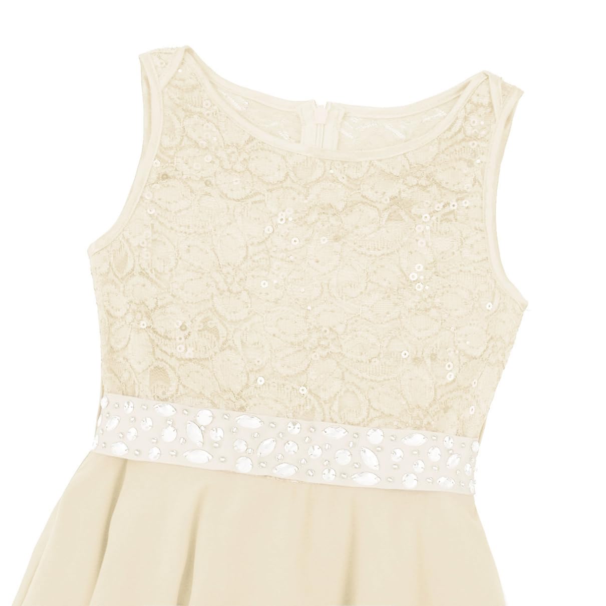 Flower Girl Wedding Dress with Sequins & Lace - Sleeveless Chiffon Bridesmaid Gown for Pageants & Formal Events - Perfect for Weddings, Parties & Special Occasions