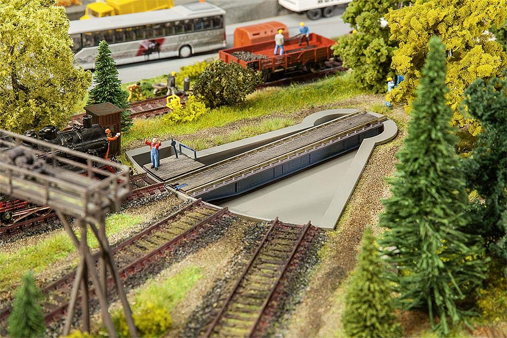 Faller 120275 HO Scale Segment Turntable with Servo Motor - Model Train Building Kit for Realistic Railroad Layouts & Dioramas