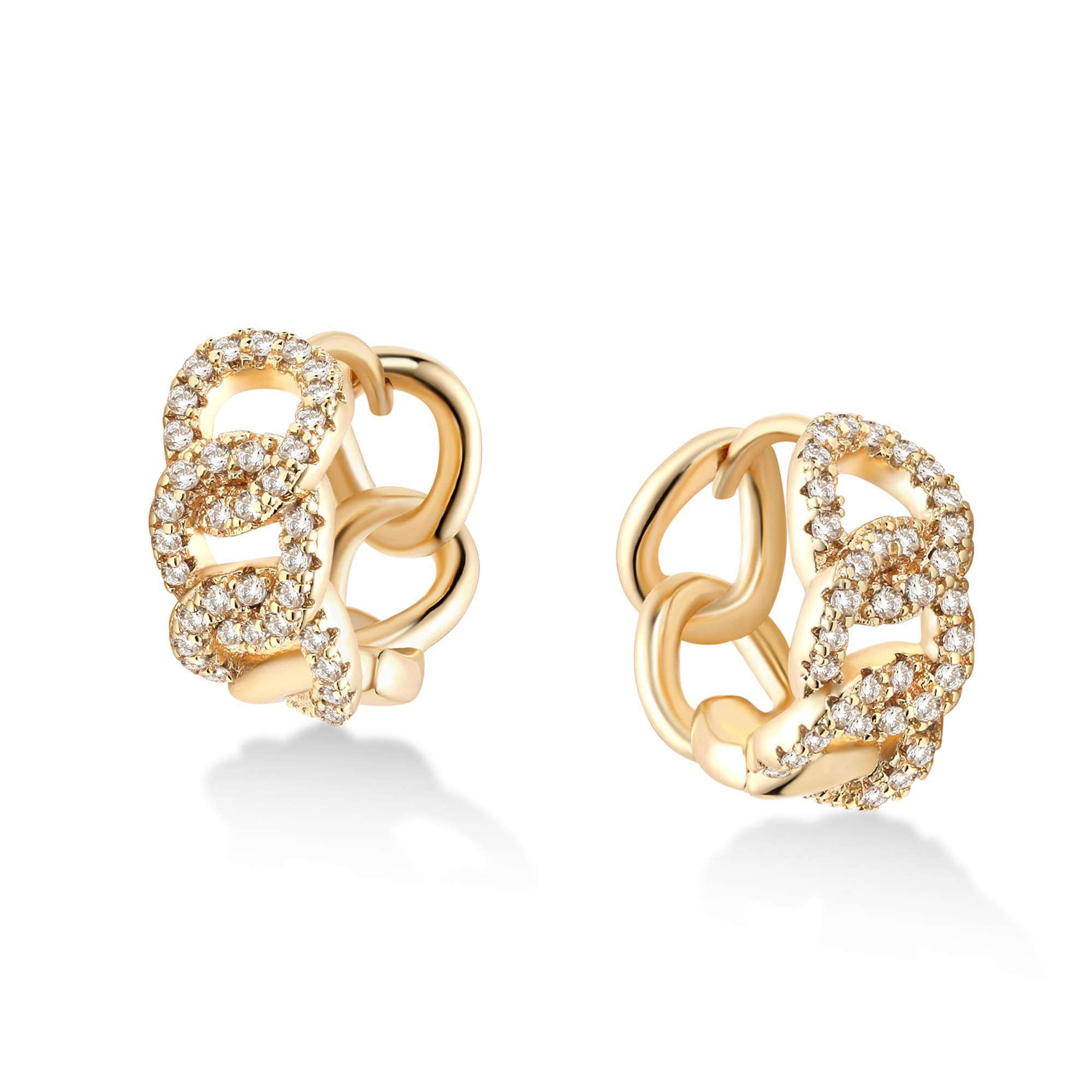 VACRONA 14k Gold Plated Cubic Zirconia Huggie Hoop Earrings - Tiny Lightweight Small Hoops for Women, Perfect for Everyday Wear, Date Night & Gift Giving