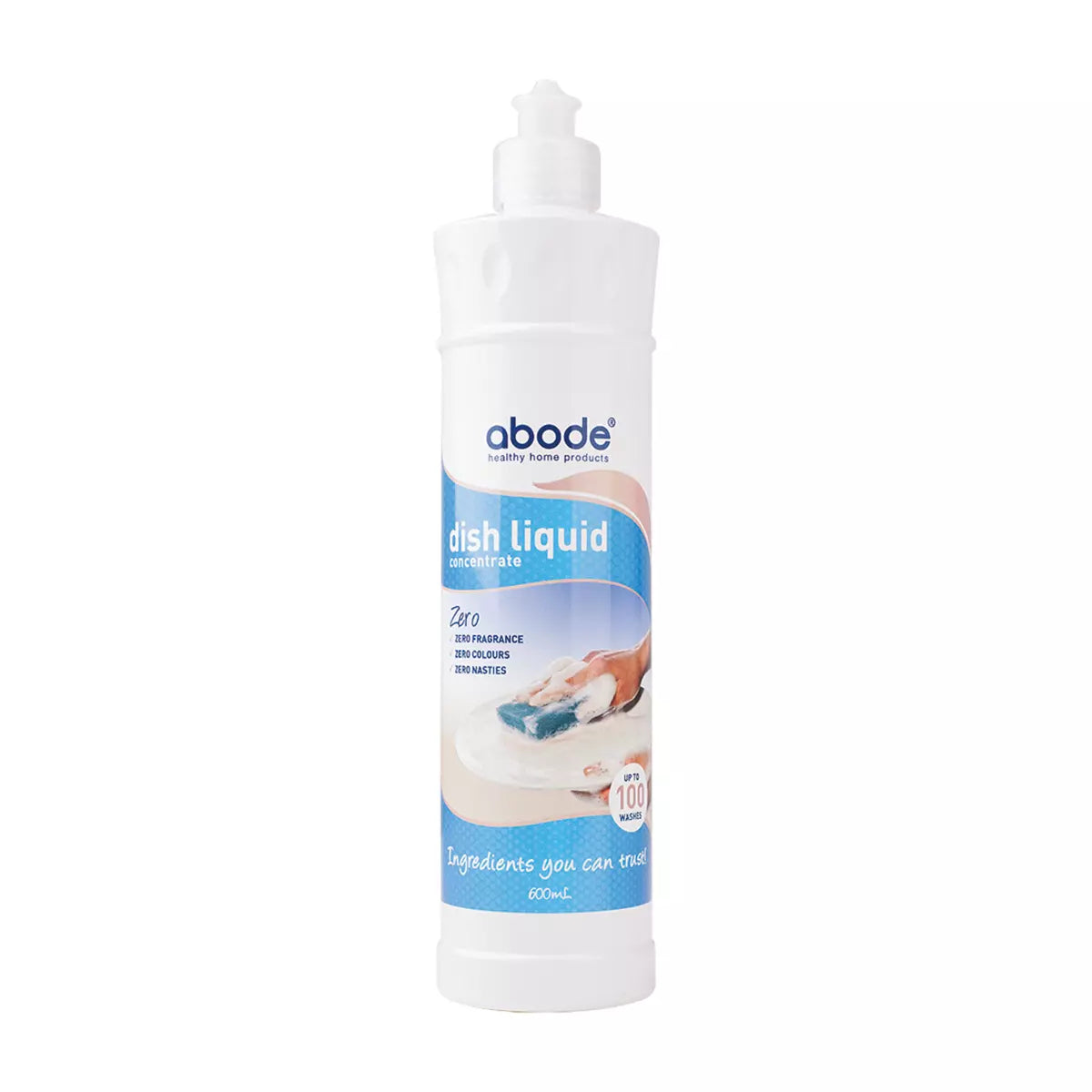 Abode Dish Liquid Concentrate Zero - Ultra-Concentrated Dish Soap for Tough Grease & Stains | Eco-Friendly, Biodegradable Formula | Perfect for Hand Washing Dishes, Pots & Pans in Home Kitchens