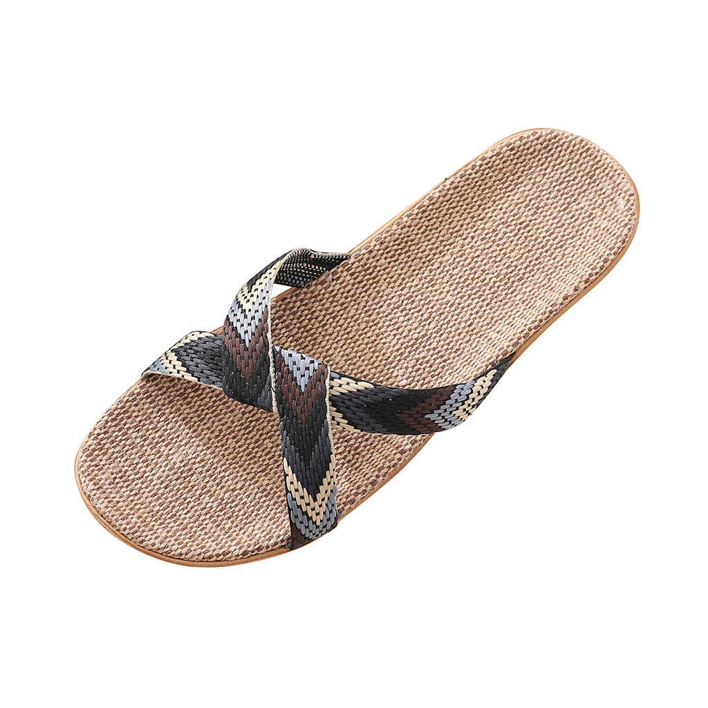 Men's Casual Slip-On Slippers - Comfortable Indoor/Outdoor Slides for Home & Beach - Breathable Cane Design - Size 10.5 - Perfect for Lounging, Poolside, and Relaxation