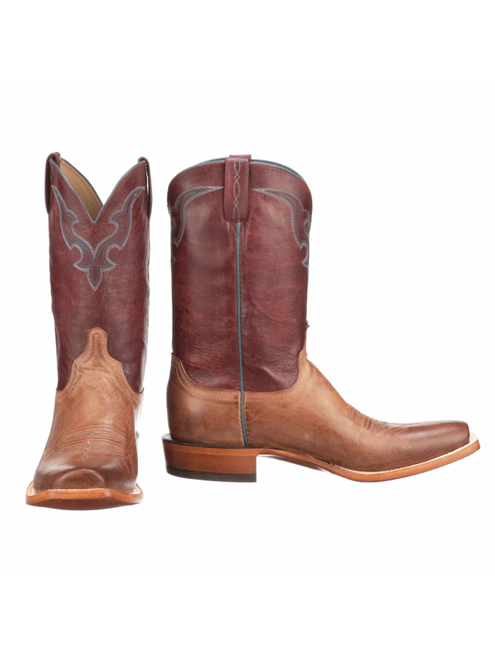 Lucchese CL1566 Men's Martin Mad Dog Goat Leather Cowboy Boots in Peanut Brown - Perfect for Western Rides, Country Music Festivals & Casual Wear