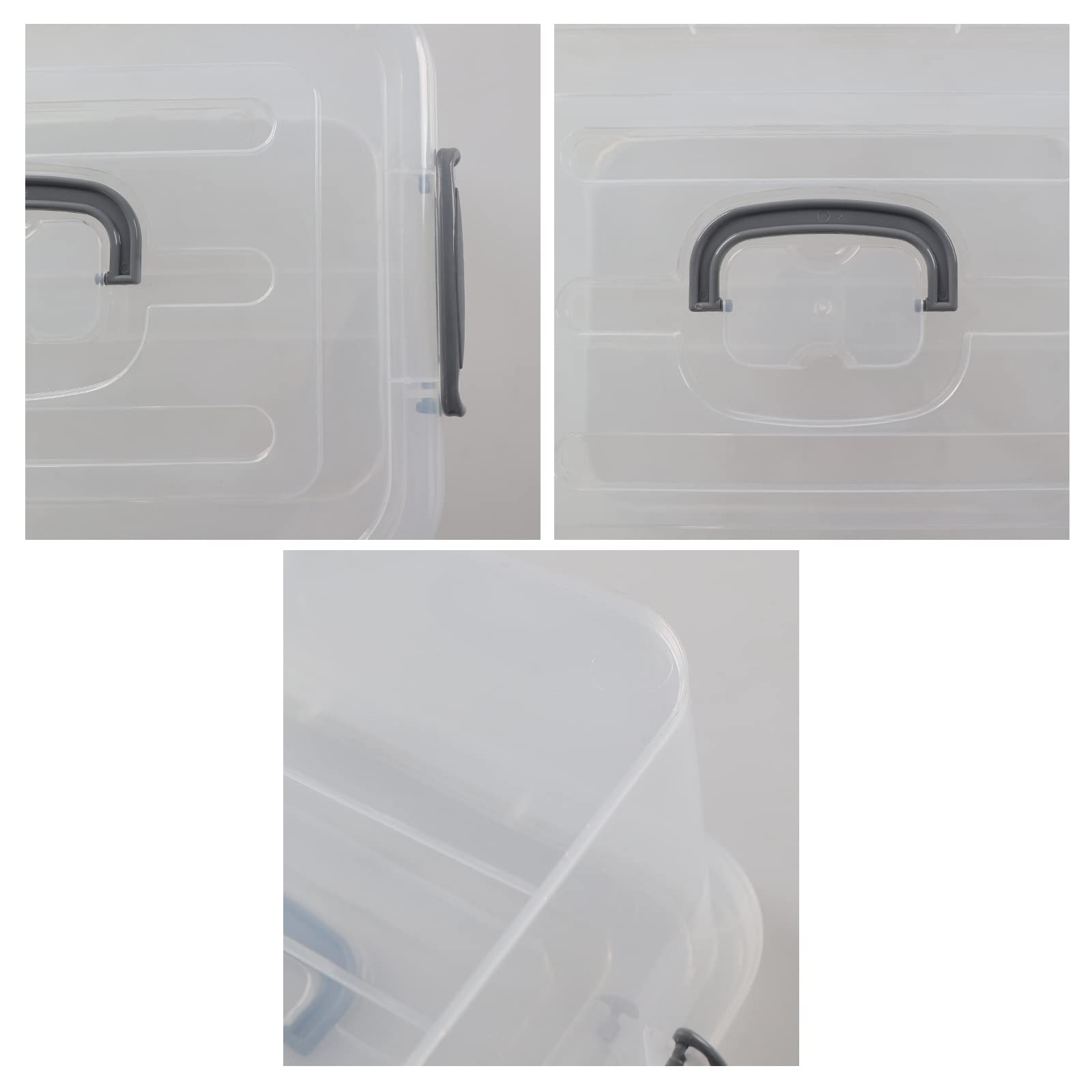 8L Clear Plastic Storage Box with Lid - 2-Pack Airtight Latch Containers for Kitchen Pantry, Office Organization & Home Decluttering