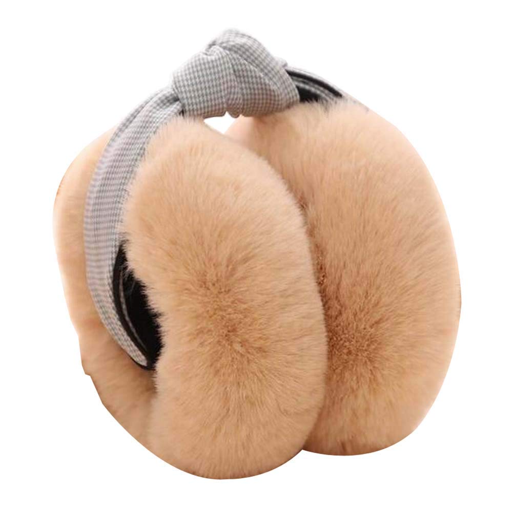 Black Fashion Earmuffs - Winter Warm Foldable Ear Covers for Women