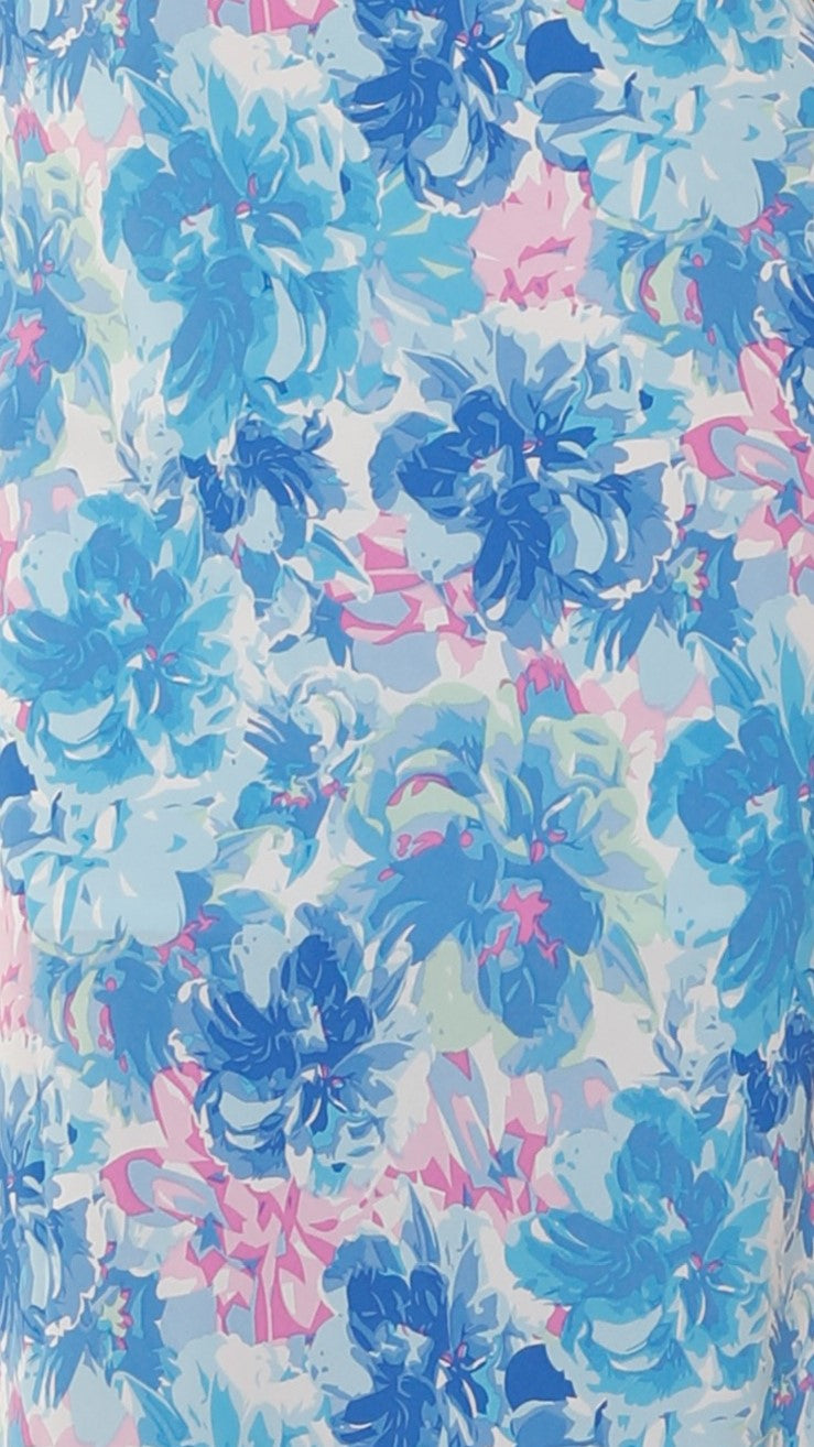 Adalet Women's Maxi Dress - Blue Floral Print Summer Beach Dress for Vacation, Party & Casual Wear