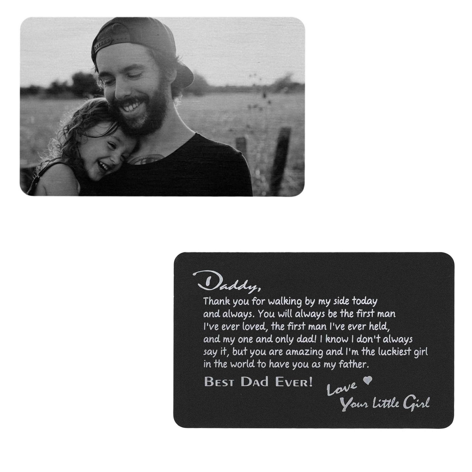 Personalized Engraved Dad Wallet Card - Custom Photo & Text Father's Day Birthday Gift for Dad - Perfect for Wallets, Gift Boxes & Special Occasions