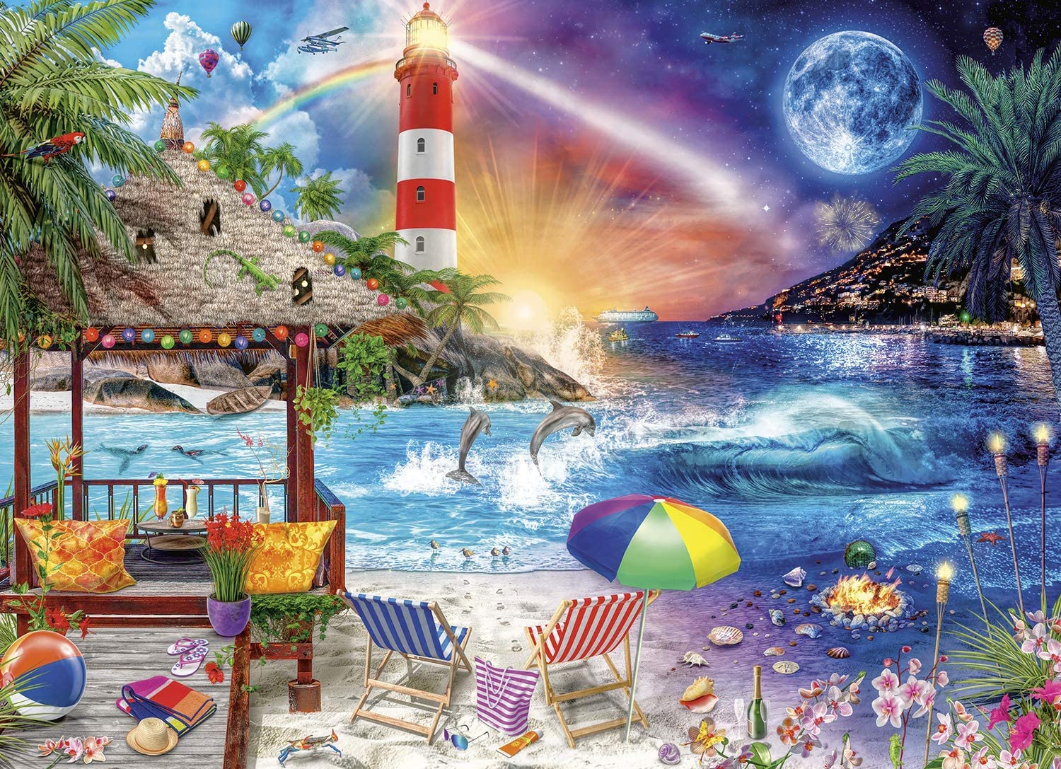 300-Piece Wooden Jigsaw Puzzle for Adults - Hawaii Beach Landscape Art - DIY Wall Decor & Stress Relief Toy for Home, Office, or Gift | Perfect for Relaxation, Mindfulness & Family Game Night