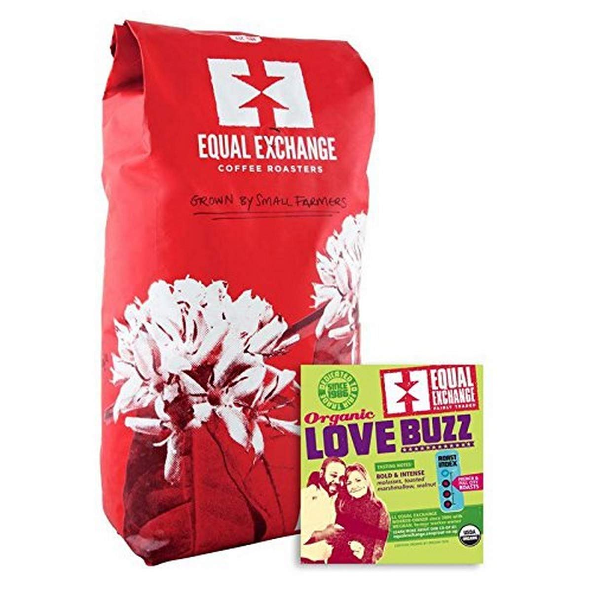 Equal Exchange Organic Love Buzz Bulk Coffee - 5 Pound Bag | Fair Trade, Shade Grown, Dark Roast | Perfect for Offices, Cafes & Home Brewing