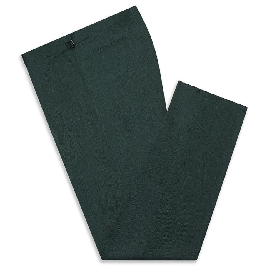 Kenwood Dark Green Herringbone Wool Suit for Men - Classic Business & Formal Attire - Perfect for Weddings, Office & Special Occasions
