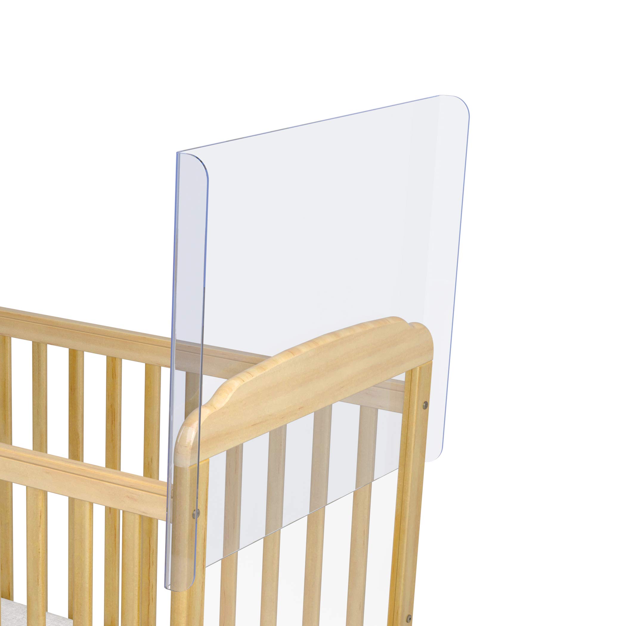 Foundations CareShield 1-Sided Crib Divider - Clear Plexiglass Safety Barrier for SafetyCraft & Serenity Cribs - Easy Installation Baby Crib Partition for Daycare Centers & Nurseries - Increases Crib Capacity (1-Pack) - Perfect for Childcare Facilities & Home Nurseries