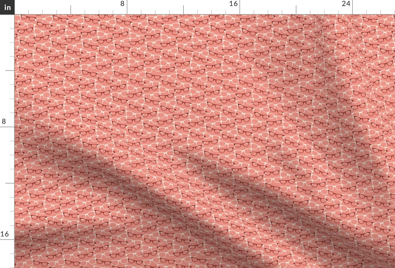 Librarian Chic Geek Glasses Printed Minky Fabric Fat Quarter - Soft Plush Fabric for Baby Blankets, Quilt Backing & DIY Plush Toys - Perfect for Sewing Projects & Nursery Decor