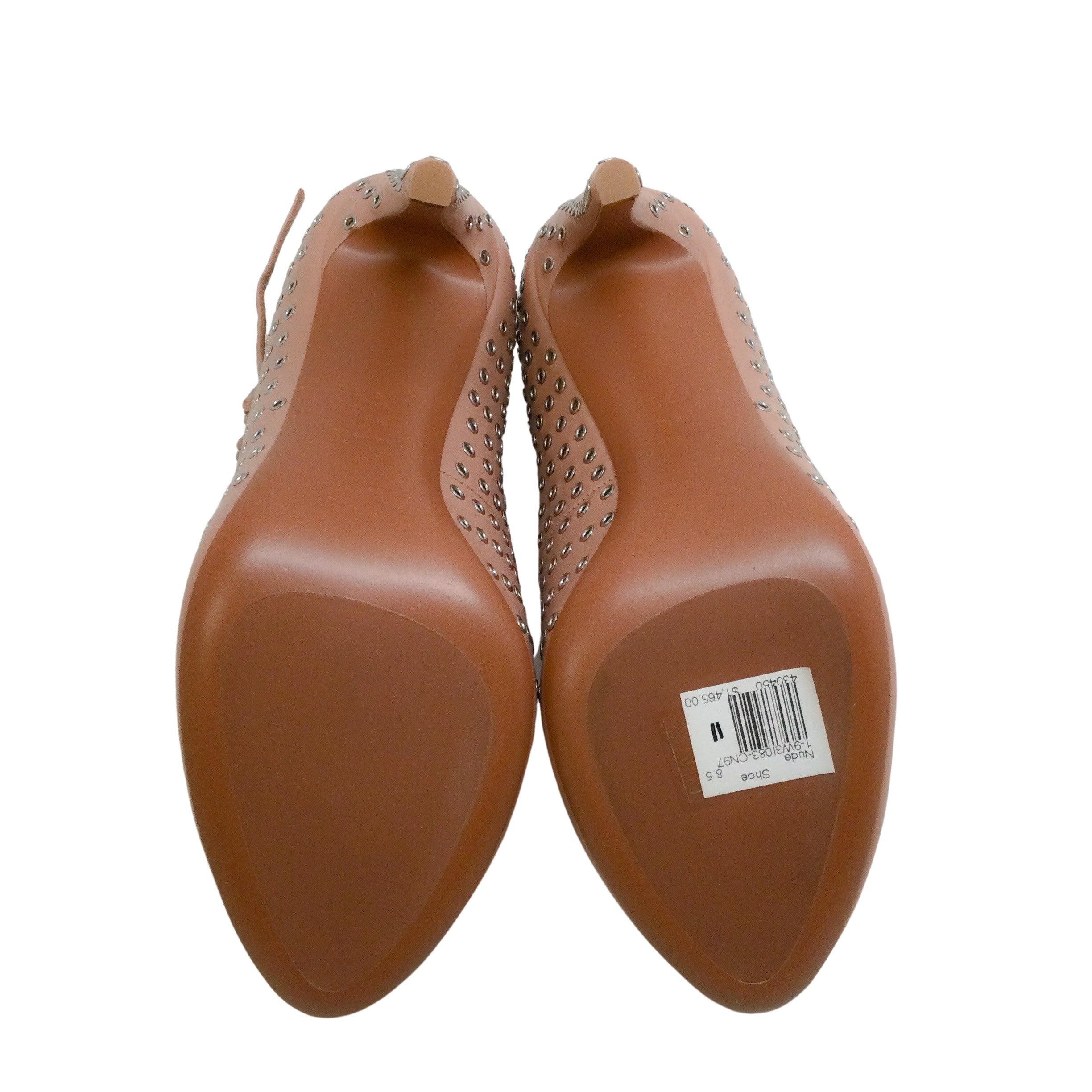ALAÏA Nude Grommet Mary Jane Pumps - Women's Luxury Designer Heels for Wedding, Party & Office Wear