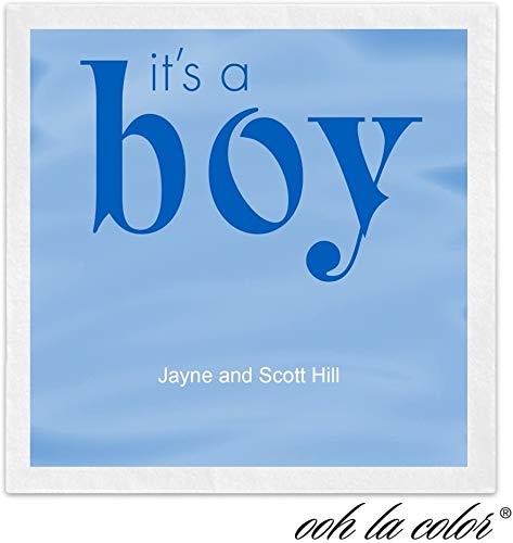 Personalized 'It's A Boy' Cocktail Napkins - 100 Pack, 3-Ply Paper, 4.75