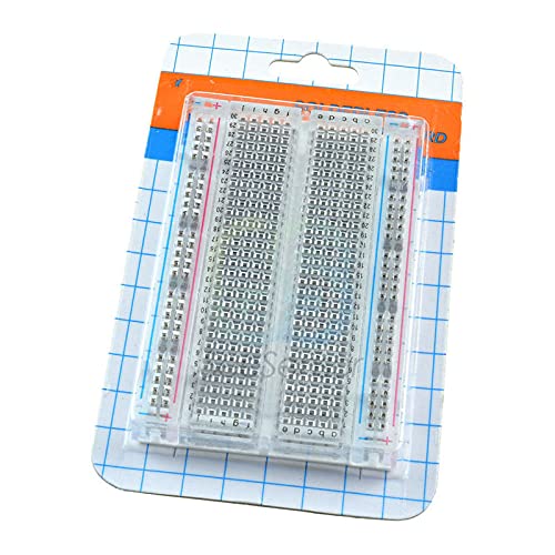400 Tie Points Transparent Solderless Breadboard - Mini Universal PCB Prototyping Board for DIY Electronics, Arduino Projects, and Bus Test Circuits - Perfect for STEM Education and Circuit Testing