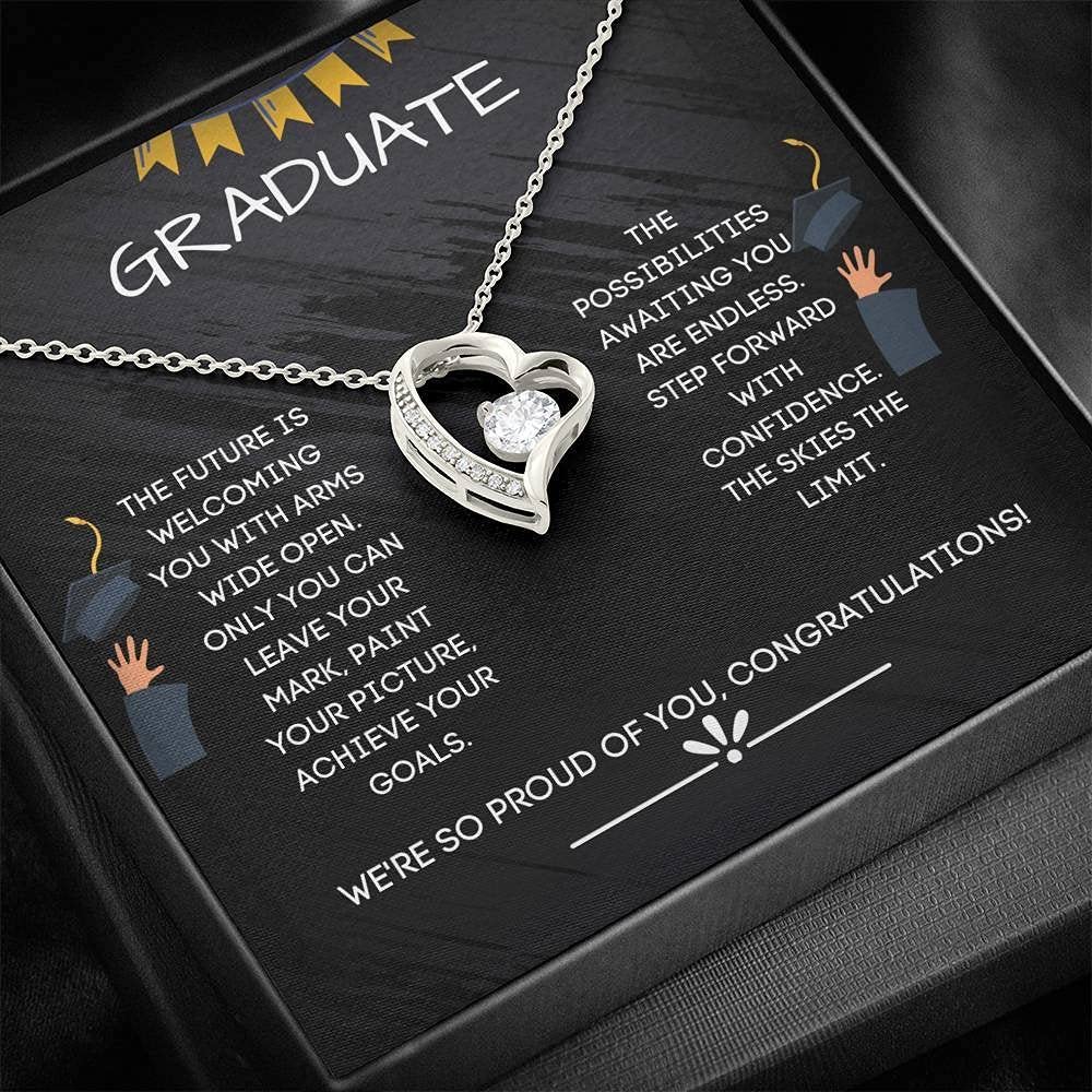 Personalized Graduation Jewelry Gift for 2021 Graduate - Forever Love Necklace with Sky Design | Thoughtful Graduation Present for High School & College Seniors | Perfect for Commencement Ceremonies, Graduation Parties & Memory Keepsakes