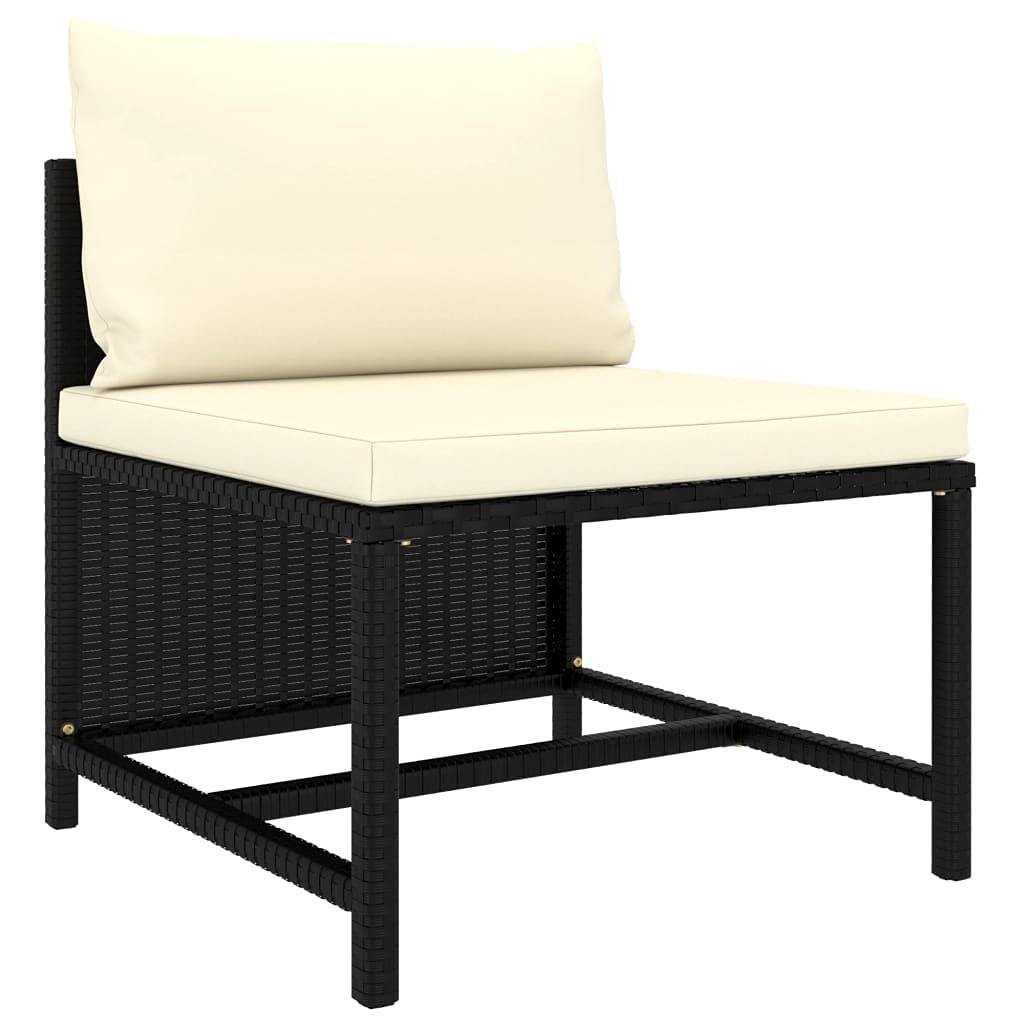 PE Rattan Wicker Sectional Outdoor Sofa with Removable Cushions - Single Seat Garden & Terrace Furniture for Patio, Poolside, and Backyard Relaxation