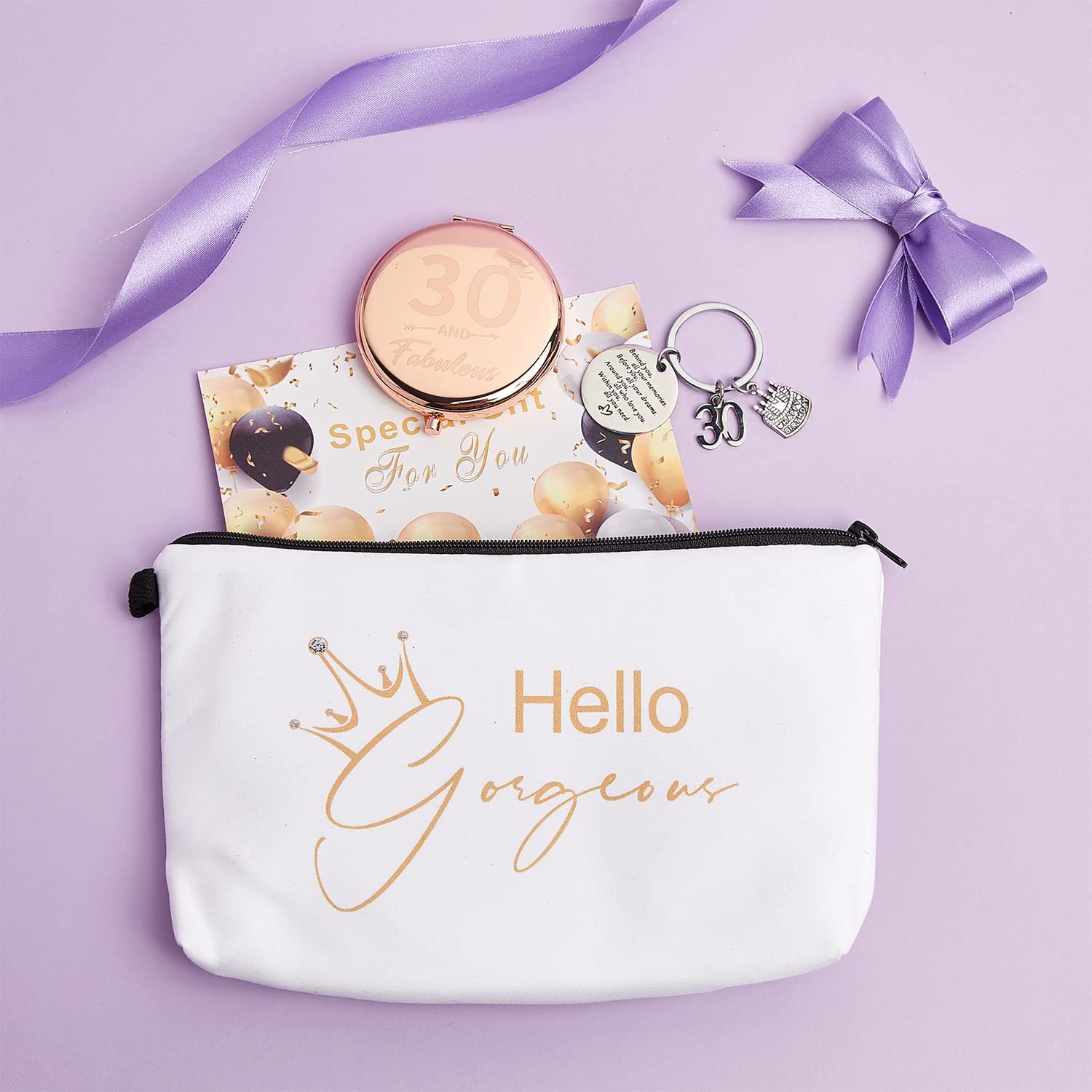 30th Birthday Gift Box for Women - Includes Tumbler, Gift Cards, Socks, Straw, Candle, Coaster, Stopper & Brush - Perfect Birthday Present for Mom, Sister, Aunt or Coworker - Great for Office Celebrations, Surprise Parties & Special Occasions