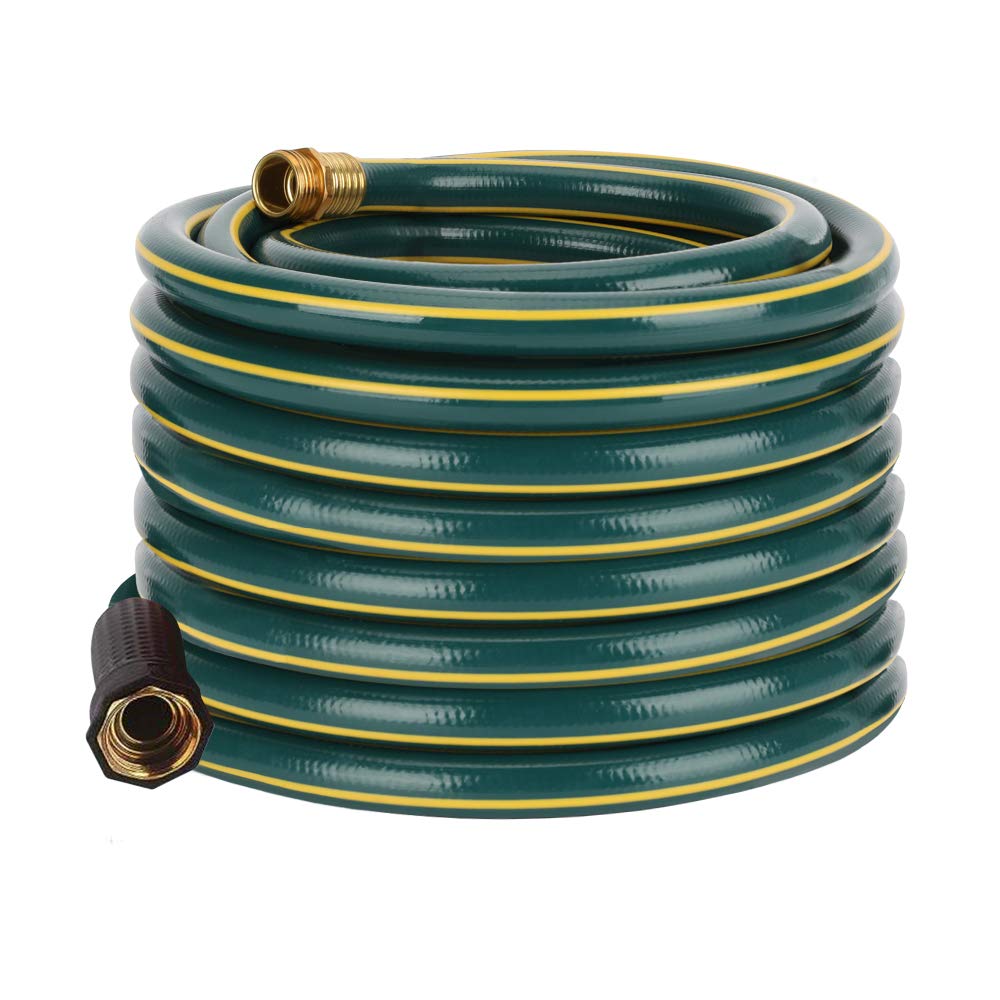 Solution4Patio 3/4 in. x 100 ft. Heavy Duty Garden Hose with Brass Fittings - No Kink, No Leak, High Water Pressure - Weather Resistant, Eco-Friendly, 12 Year Warranty - Perfect for Lawn Care, Gardening, Car Washing & Outdoor Watering
