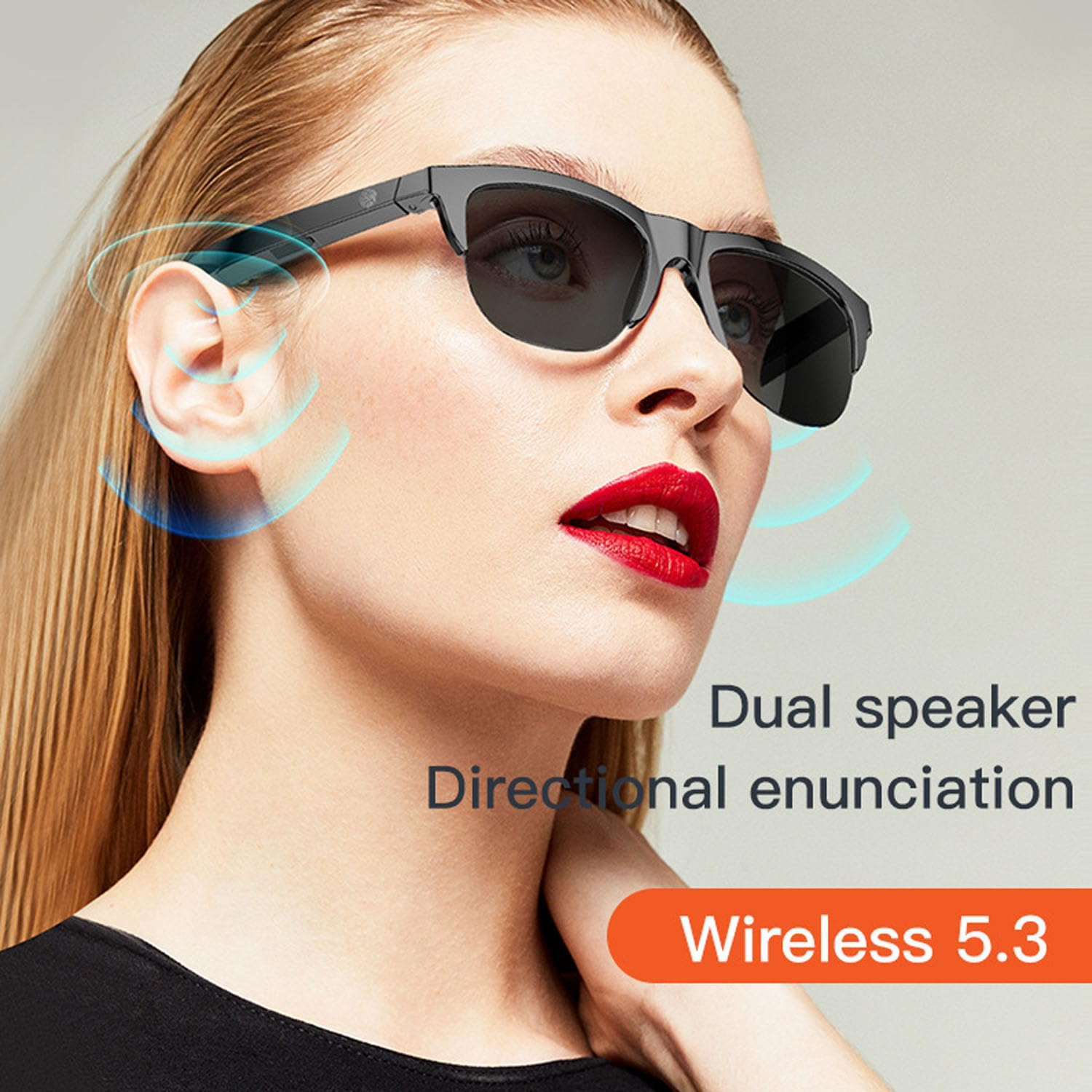 2024 Upgrade Bluetooth Smart Sunglasses with Built-In Mic & Speakers, Stylish Audio Glasses for Outdoor Sports, Driving & Daily Use