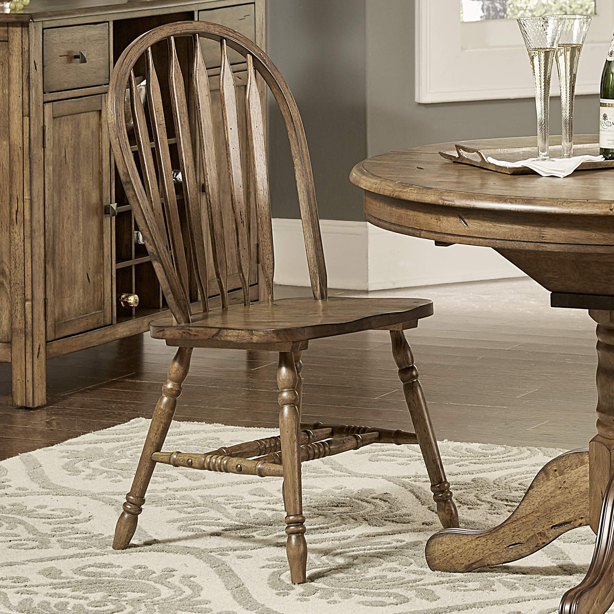 Liberty Furniture Industries Windsor Side Chair Set of 2 - Solid Wood Dining Chairs for Kitchen, Dining Room & Office - Traditional Style Home Decor