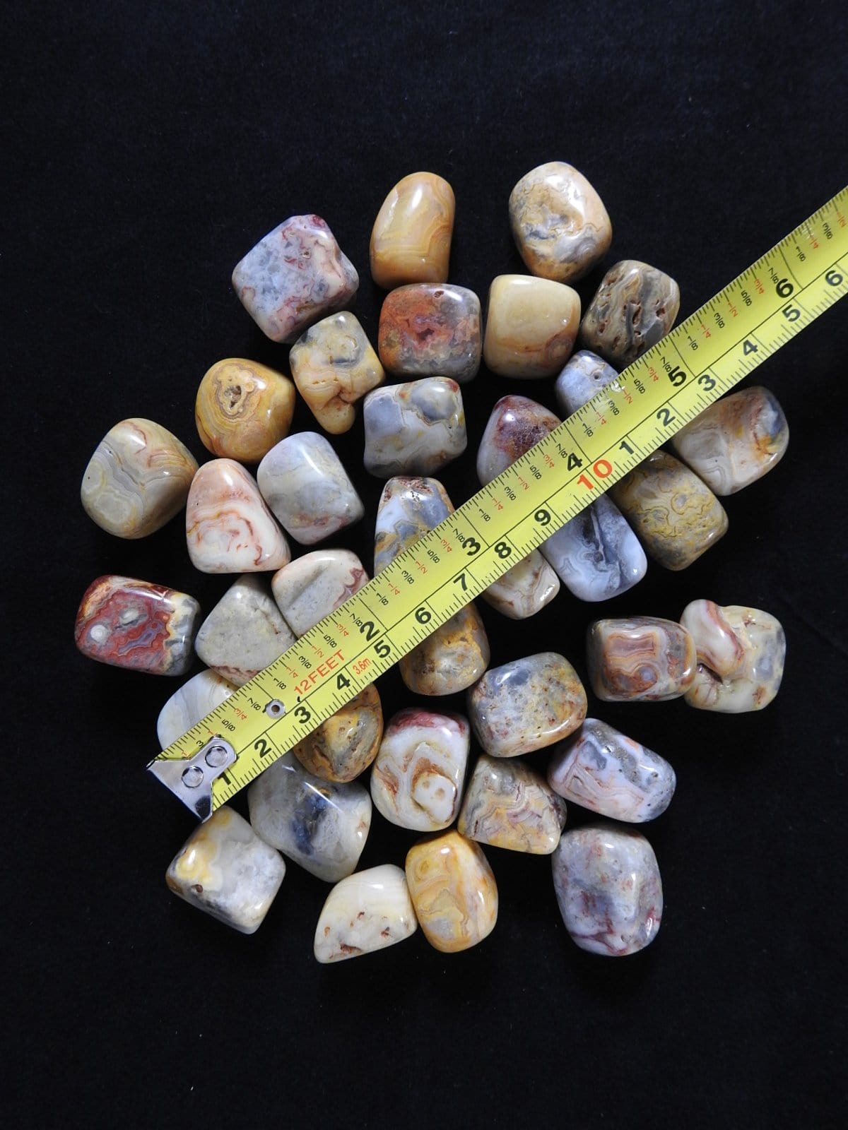 Natural Crazy Lace Agate Tumbled Stones - 1 lb Bulk Healing Crystals for Jewelry Making, Meditation & Home Decor