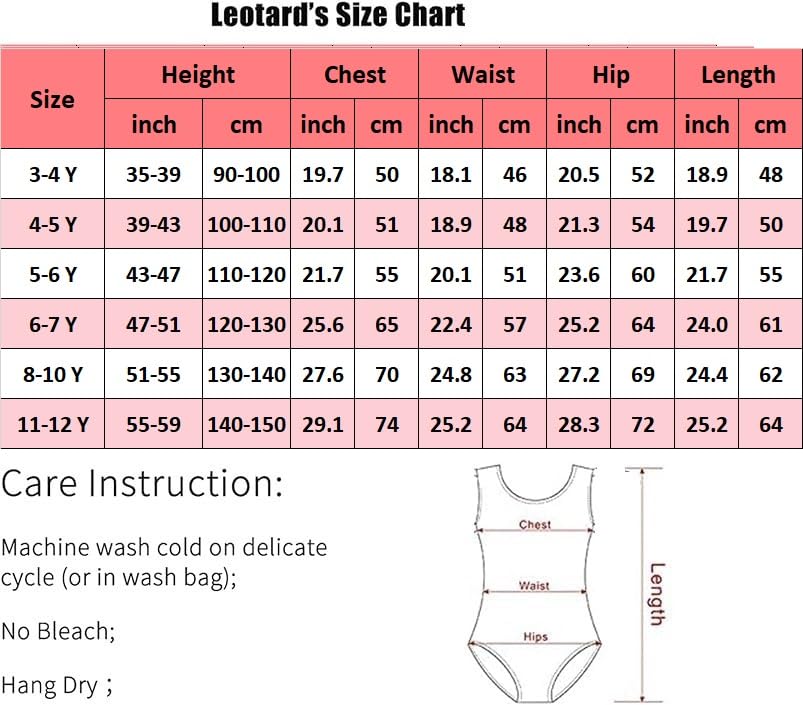 VINGT ANS Girls Short Sleeve Team Basic Leotard - Ballet Dance Gymnastics Leotard for Kids - Perfect for Dance Class, Recitals & Gymnastics Practice