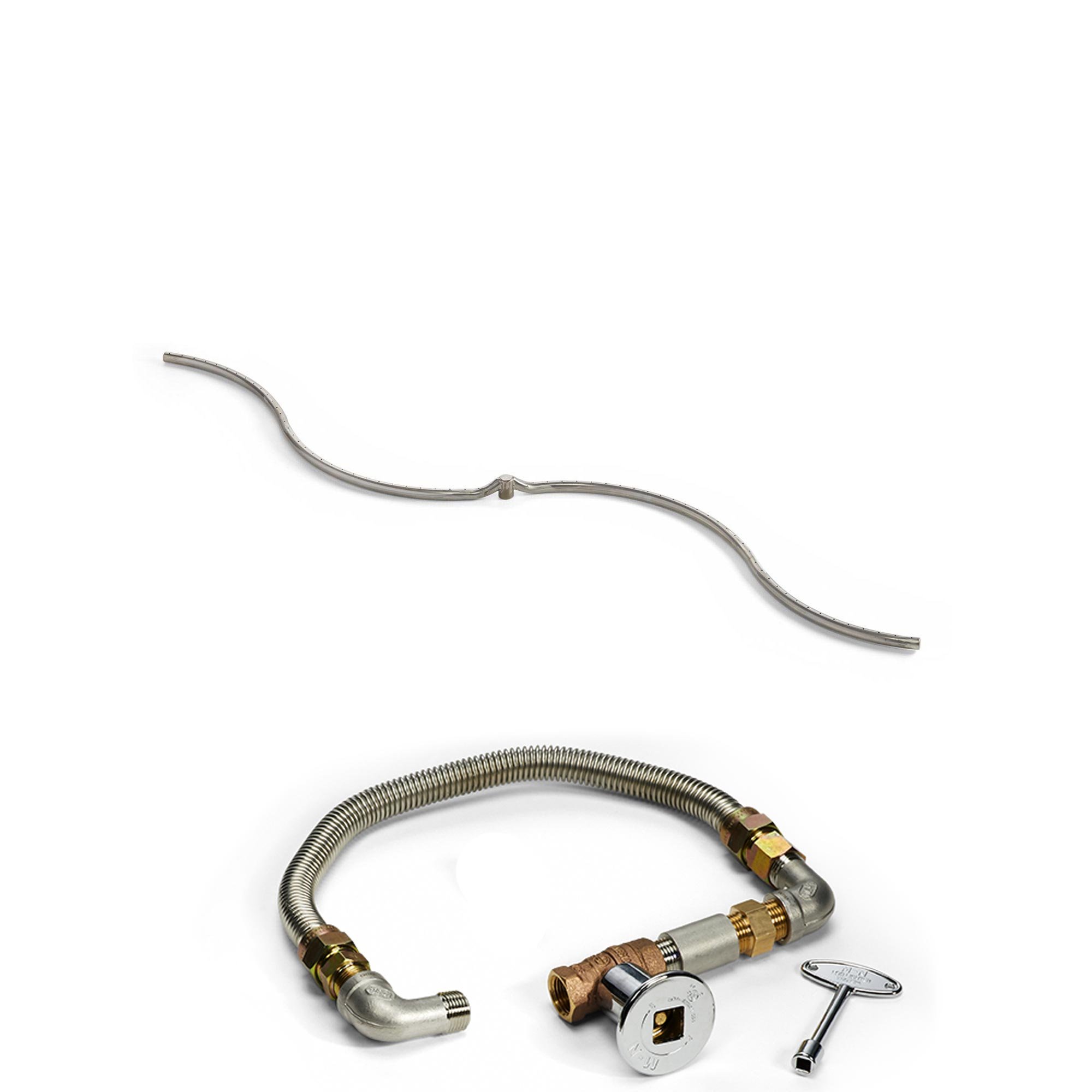 HPC Fire Match Light Fire Pit Kit (FPS/SFIRE36 KIT) - 36x8 Inch Natural Gas Fire Pit for Outdoor Patio, Backyard, and Camping