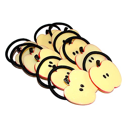 Layfuz 12PCS Christmas Hair Rings Set - Stretchable Fruit Design Hair Bands for Women, Holiday Hair Accessories (Perfect for Xmas Parties, Gifts & Festive Hairstyles)