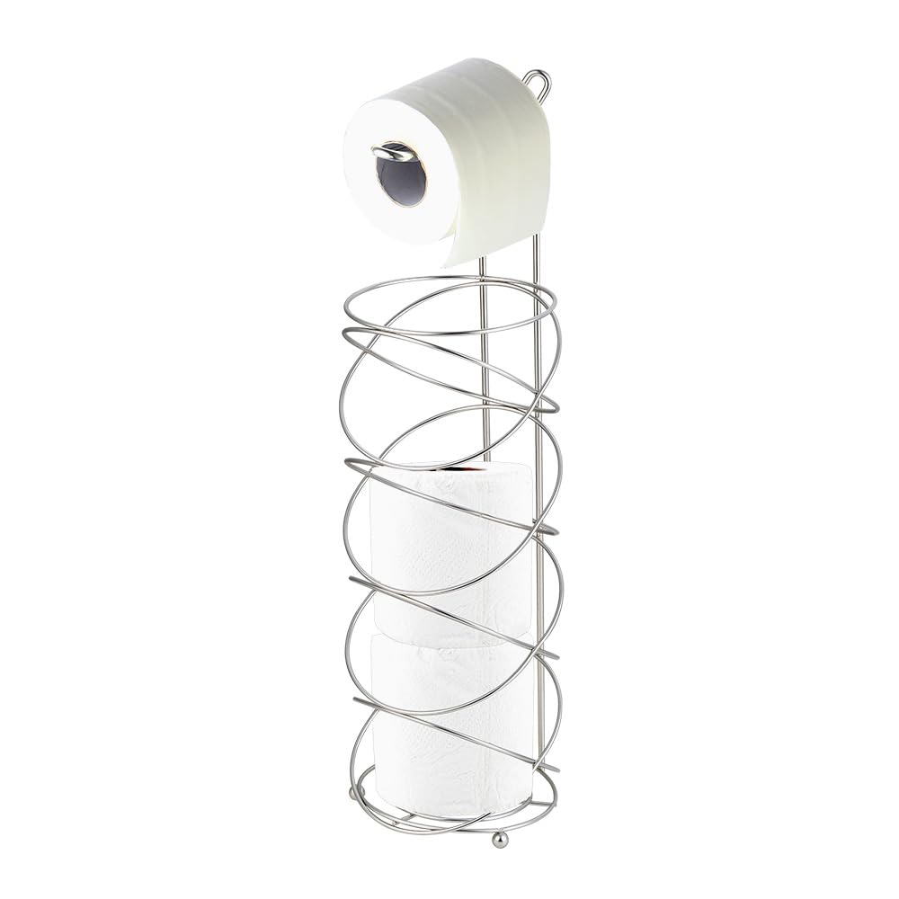 Home Basics Toilet Paper Holder - Wall Mounted Bathroom Tissue Dispenser for Home, Office & RV Use