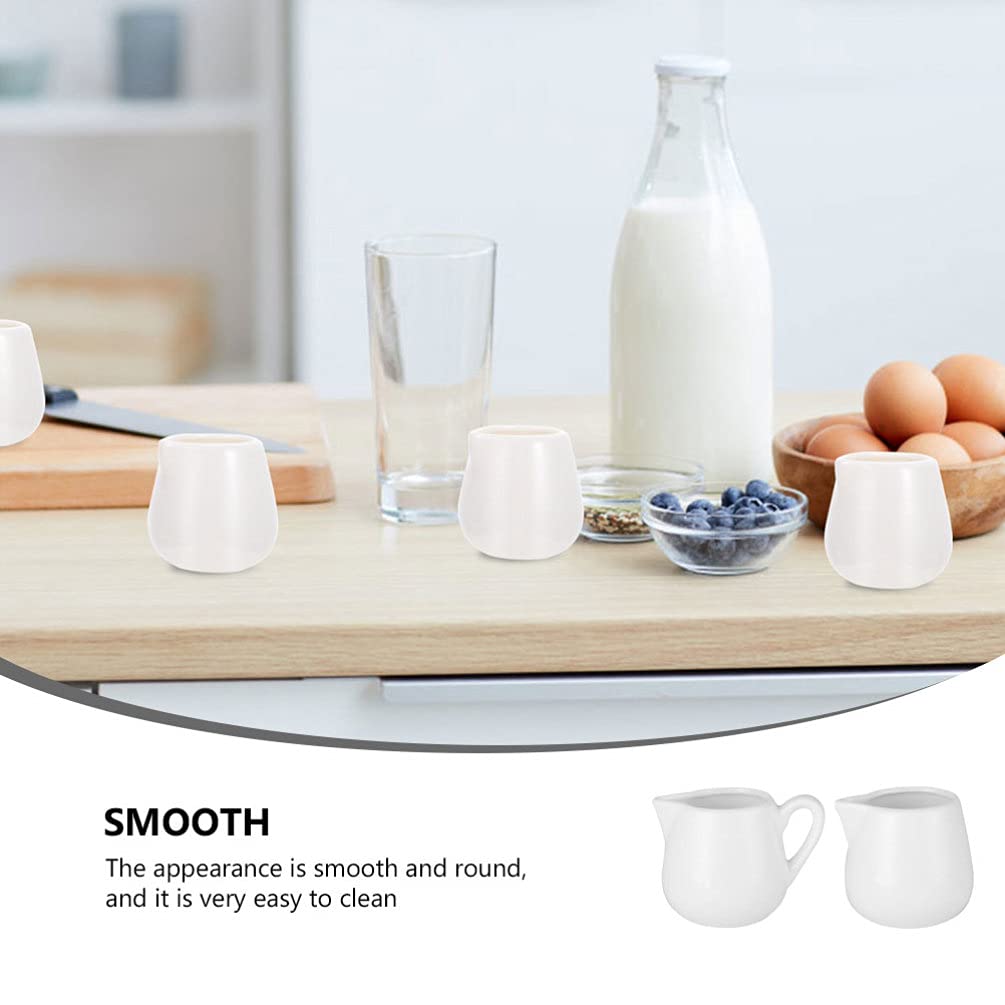 Hemoton 2-Piece Mini Ceramic Creamer Set with Handle - Small Milk & Coffee Pitcher for Espresso, Syrup, and Cream - Perfect for Kitchen, Coffee Bar, and Terrarium Decor