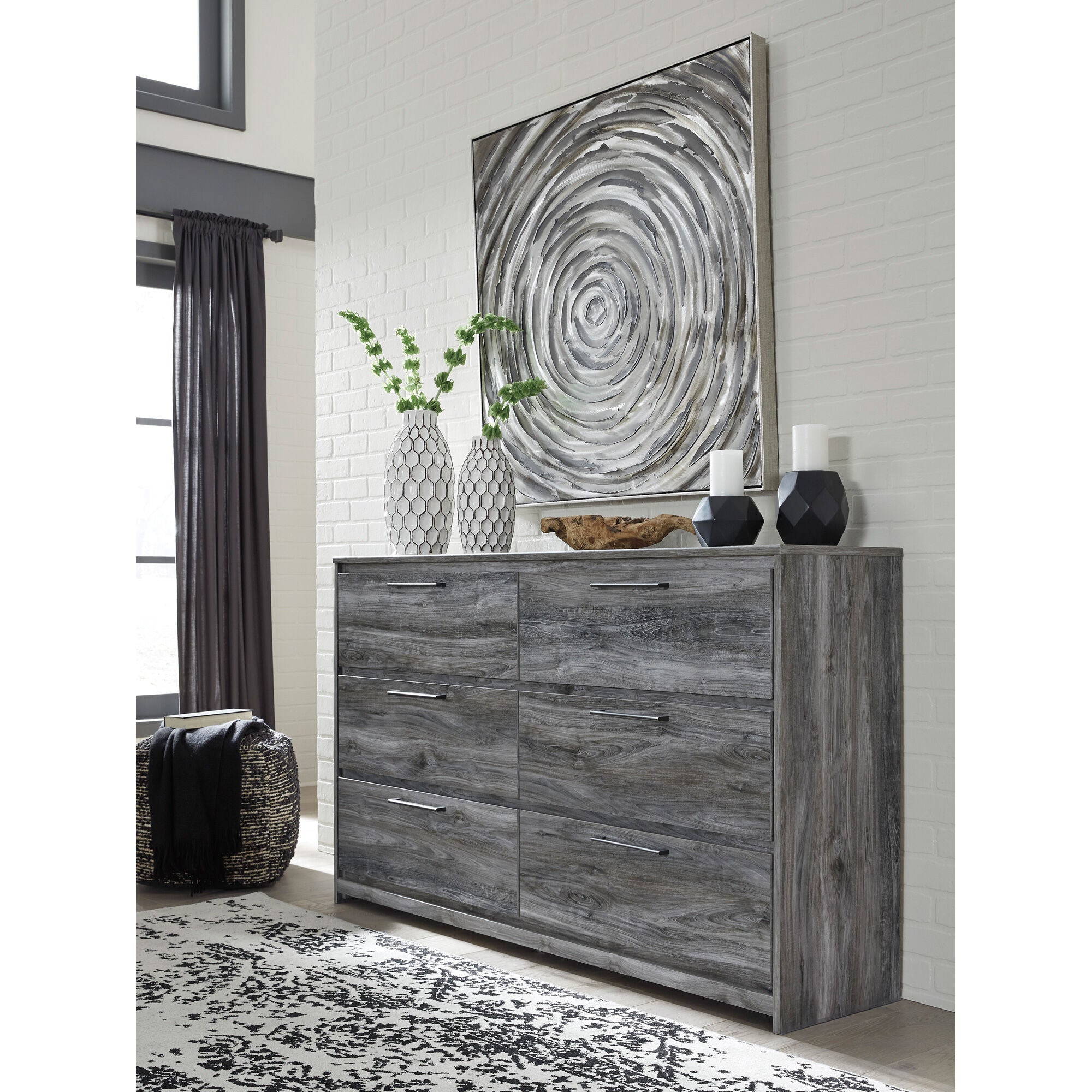 Baystorm Dresser - 6-Drawer Wooden Chest for Bedroom & Closet Storage - Perfect for Organizing Clothes, Accessories & Home Essentials