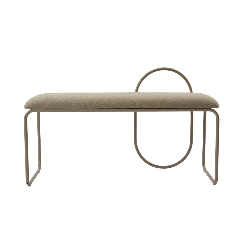 AYTM Angui Bench, Taupe Boucle Fabric, 43.3