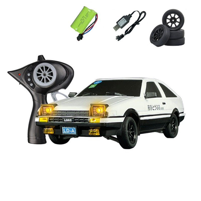 1/18 LDRC 2.4G Remote Control Drift Car - AE86 Model RWD High-Speed RC Race Car (10KM/H) with Flip Lights, USB Rechargeable Battery - Perfect for Indoor/Outdoor Racing, Drifting Practice, and Collectible Gifts for RC Enthusiasts
