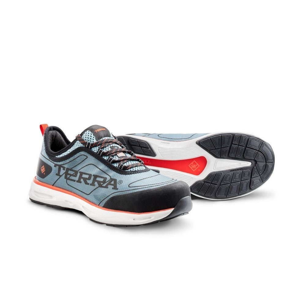 Terra Lites TR0A4NRBFR Unisex Composite Toe Athletic Work Shoes - Lightweight Safety Sneakers for Men & Women, Blue/Red - Perfect for Construction, Warehouse & Industrial Work