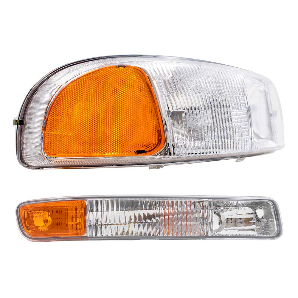 Replacement Headlights for 1999-2007 GMC Sierra - Driver & Passenger Side with Park Signal Marker Lights | Durable Aftermarket Headlamp Assembly for Improved Night Visibility | Perfect for Off-Roading, Daily Commuting & Truck Upgrades