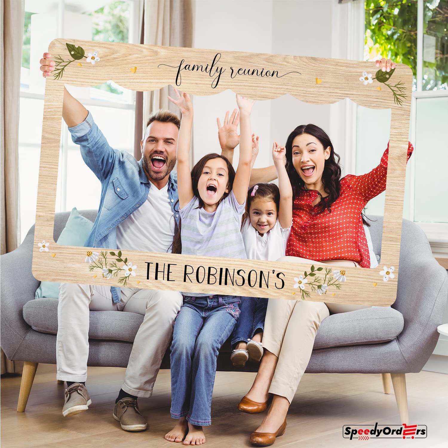 Custom Honey Bees Family Reunion Photo Frame - Personalized Beehive Photo Booth Prop for Weddings, Birthdays & Anniversaries - Paper Wall Decor for Home & Events
