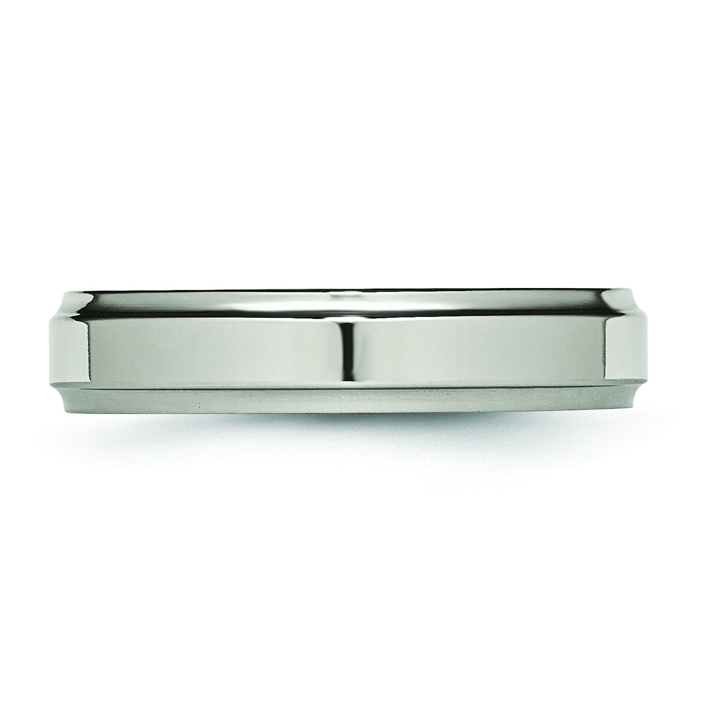 Men's Titanium Wedding Band Ring - 5mm Polished with Ridged Edge - Durable & Comfortable for Everyday Wear - Perfect for Weddings, Anniversaries & Special Occasions