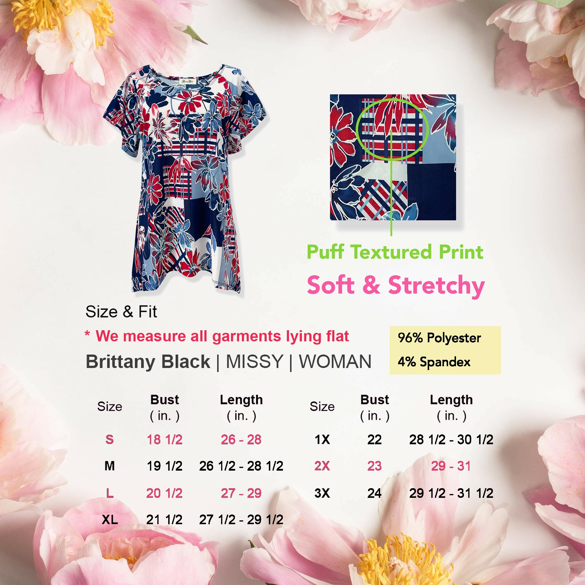 Black Flutter Sleeve Floral Tunic Top for Women - Summer Outfits