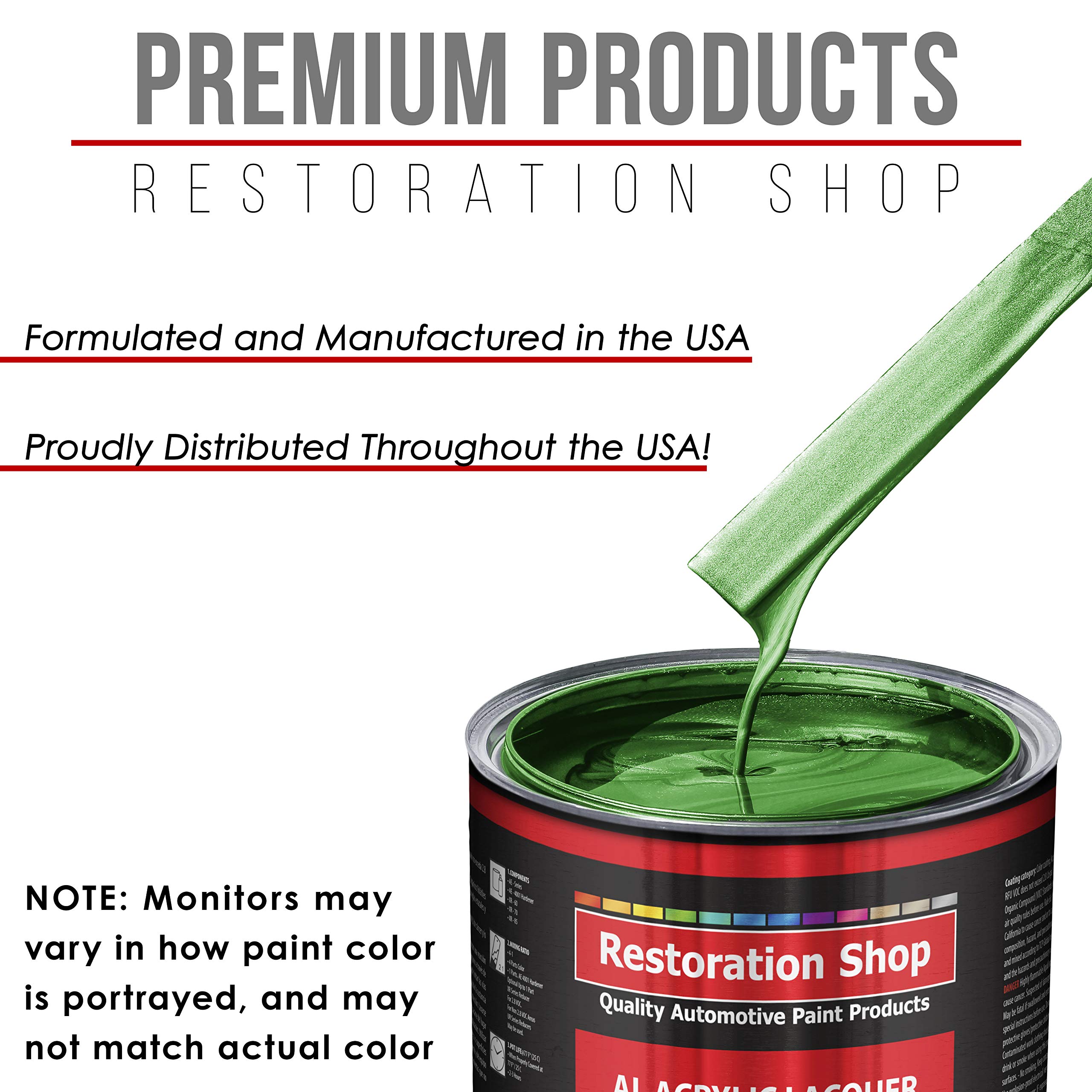 Restoration Shop - Gasser Green Metallic Acrylic Lacquer Auto Paint (1 Quart) - High Gloss Professional Automotive Coating for Cars, Trucks, Motorcycles, Guitars & Furniture - Perfect for DIY Restoration & Custom Painting Projects